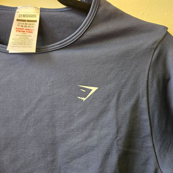 NWT Gymshark Navy Everyday Seamless Long Sleeve Crop Top L Body Fit - Picture 3 of 8